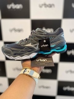 Tênis Mizuno Wave Creation 20 Cinza C/Azul Claro (Masculino)