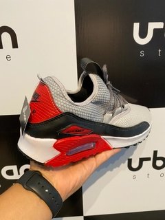 Tênis Nike Air Max 90 Cinza C/Vermelho (Masculino) - Urban Store - Moda Masculina, Roupas, Calçados e muito mais!