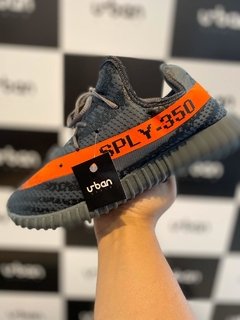 Tênis Adidas Yeezy Boost 350 Cinza e Laranja (Masculino)