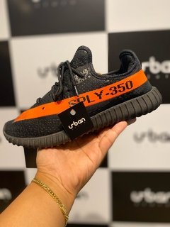 Tênis Adidas Yeezy Boost 350 Preto e Laranja (Masculino)