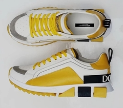 Tênis Dolce & Gabbana Super King Branco C/Amarelo - comprar online