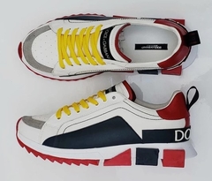 Tênis Dolce & Gabbana Super King Branco C/Vermelho e Amarelo - comprar online