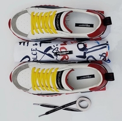 Tênis Dolce & Gabbana Super King Branco C/Vermelho e Amarelo na internet
