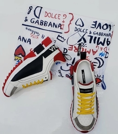 Tênis Dolce & Gabbana Super King Branco C/Vermelho e Amarelo - Urban Store - Moda Masculina, Roupas, Calçados e muito mais!