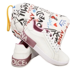 Tênis Dolce & Gabbana Portofino Branco C/Rosa - loja online