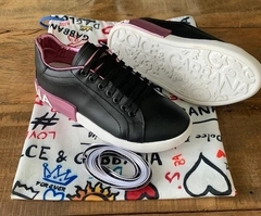 Tênis Dolce & Gabbana Portofino Preto C/Rosa - comprar online