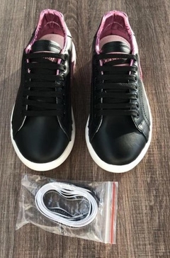Tênis Dolce & Gabbana Portofino Preto C/Rosa na internet