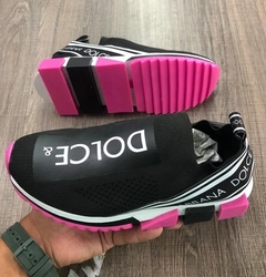 Tênis Dolce & Gabbana Sorrento Preto C/Rosa