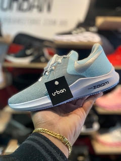 Tênis Nike Air Zoom Cinza C/Azul Turquesa (Feminino)