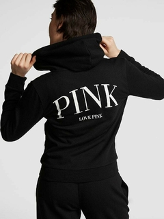 Campera Negra Logo Blanco PINK M Victoria's Secret