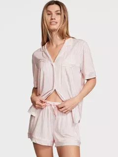 Pijama Modal Rosa Rayado Linea Signature S M Victoria's Secret - comprar online