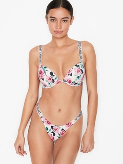 Bikini Panty Blanca Flores Logo Strasses Corte Brazileño M Swim Collection Victoria's Secret - comprar online