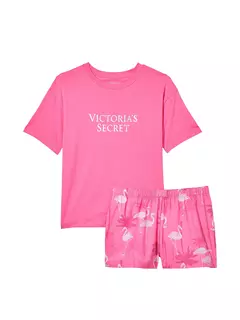 Pijama Remera Shorts Fucsia Flamencos Linea Signature S Victoria's Secret en internet