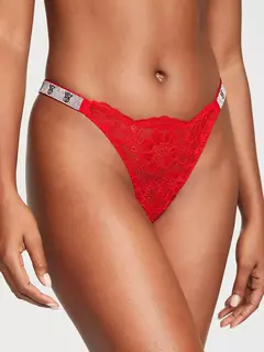 Bombacha Panty Colaless Encaje Rojo Logo Strasses S L Victoria's Secret