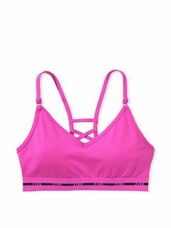 Corpiño Top Fucsia & Negro Breteles Cruzados Pink S 85/90 L 95/100 Victoria's Secret en internet