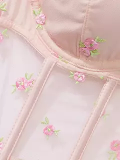 Corset Encaje Rosa Rosebud Collection 34B 34C 36D Victoria's Secret - comprar online