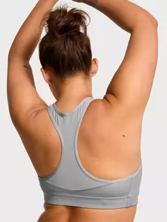 Corpiño Top Deportivo Modelador Gris Rayas lurex Vsx Talle S (85/90) M (90/95) Victoria's Secret en internet