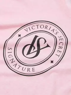 Pijama Remera Shorts Rosa Melange Logo Central Linea Signature S M L Victoria's Secret en internet