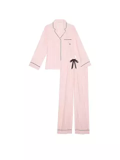 Pijama Franela Rosa Rayado Icónico Línea Signature Victoria's Secret en internet