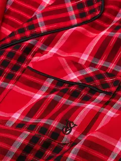 Pijama Franela Rojo Cuadrillé Lurex Línea Signature Victoria's Secret - Ninna's Choice