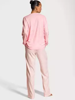 Pijama Remera Rosa Strasses y Pantalón Rayado S M Línea Signature Victoria's Secret - tienda online