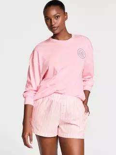 Pijama Remera Rosa Strasses Shorts Rayado Icónico Linea Signature XS/S Victoria's Secret - comprar online