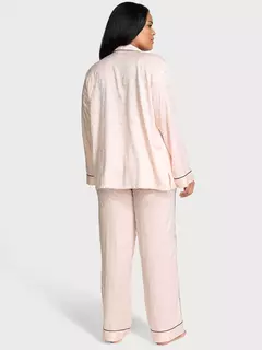 Pijama Saten Rosa Pastel Facetado VS & Mini incrustaciones Logo M Victoria Secret - tienda online