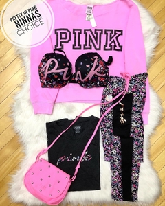 Musculosa Gris Topo Florcitas S Linea Pink Victoria's Secret - comprar online