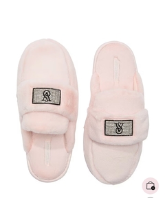 Pantuflas Simil Piel Rosa Logo Strasses S 35/36 M 37/38 L 39/40 Victoria's Secret - comprar online