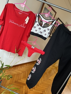 Pantalón Negro Logo Pink Boyfriend Fit S/M Victorias Secret en internet