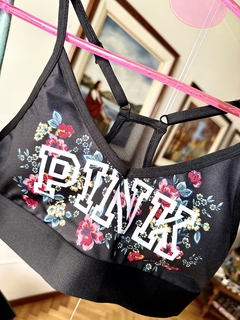 Corpiño Top Ultimate Negro Flowers Pink S 85-90 Victoria's Secret en internet