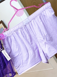 Pijama Remera Shorts Lila Mini Lunares Linea Signature S M L Victoria Secret - comprar online