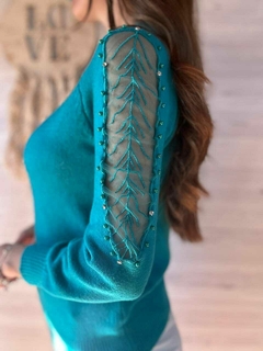 SWEATER HADA - TRANSPARENCIAS Y STRASS - comprar online