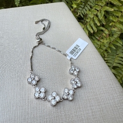 Pulseira trevo ródio