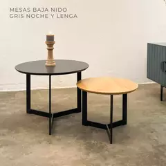 Mesas bajas nido gris noche y lenga