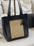 Cartera tote rattan mediana negra en internet