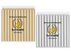 Velas largas oro/plata x unid.