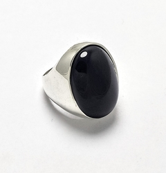 "Anillo Oval Liso" para piedra Cabouchon de Onix