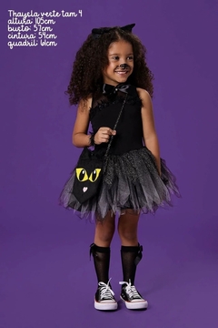 Imagem do Fantasia de gatinha preta com tiara e pulseirinhas