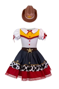 Vestido Vaqueira com Chapéu – Inspirado na Jessie do Toy Story - Mini Diva
