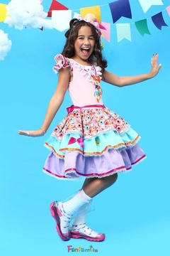 Vestido Arraia rosa luxo na internet