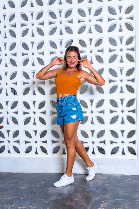 CROPPED LIA (REF. 2108190) - MARROM - comprar online