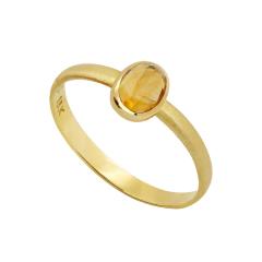 Anel Pedrita de Citrino ouro 18k