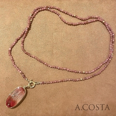Pingente Turmalina Rosa ouro 18k