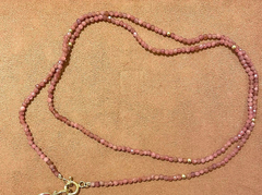 Colar Fio de Turmalina Rosa ouro 18k