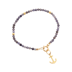 Pulseira fio Iolita ouro18k