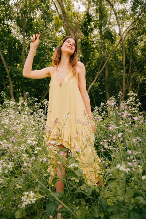 Vestido Midi Hibiscus Amarillo - buy online
