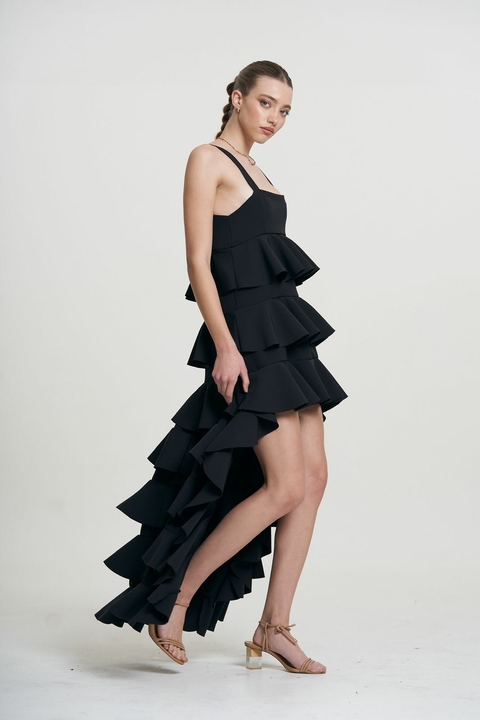 Vestido Waterfall Negro
