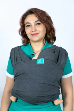 Fular prearmado Cangu Mamá/ Negro con gris topo