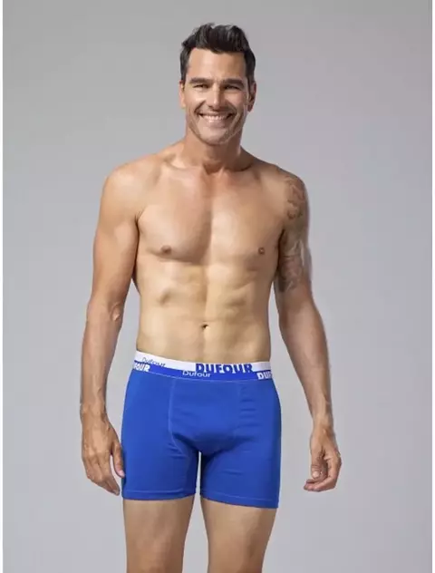 Boxer Dufour Algodón y Lycra Con Elastico Exterior Liso Hombre - comprar online